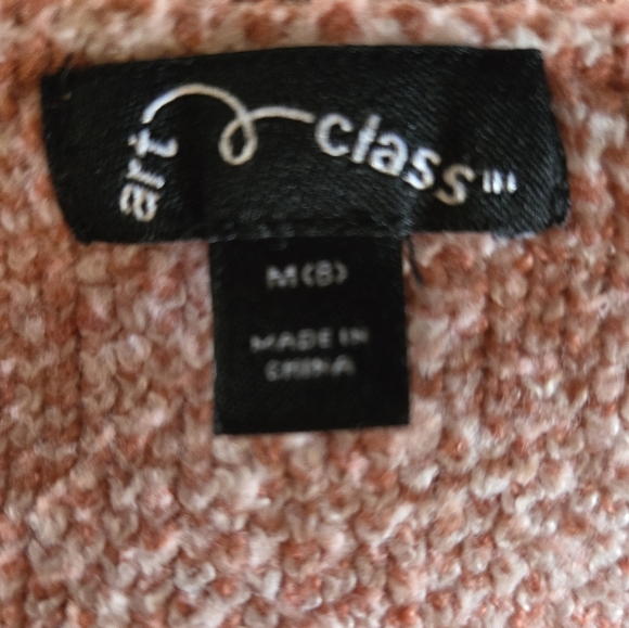 Girls Houndstooth Cardigan Sweater orange and Creamart class size 8 - Picture 2 of 2